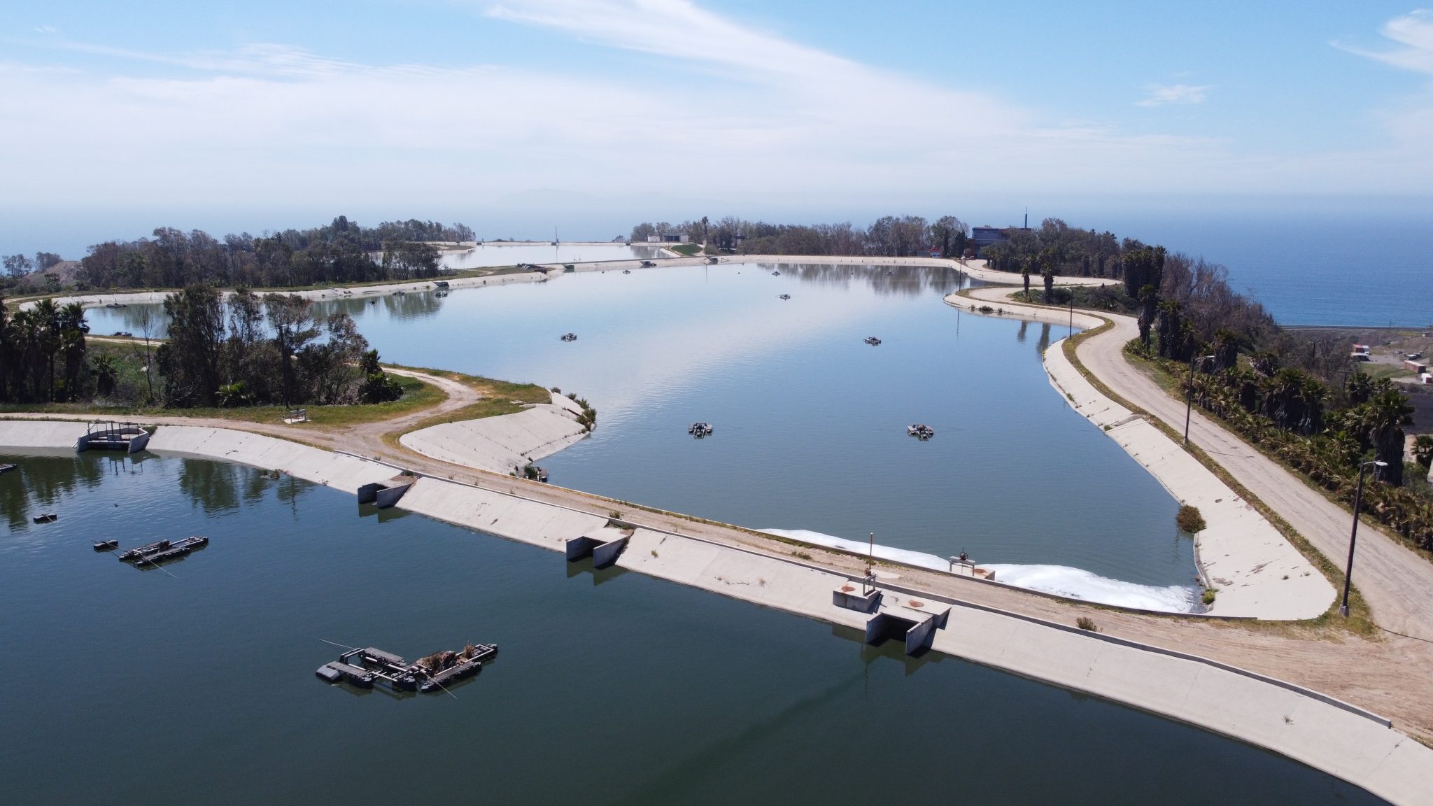 Ponds of untreated sewage at Punta Bandera